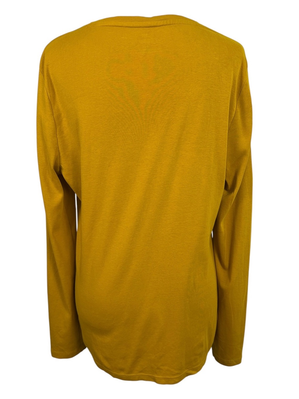 Talbots Pima Cotton Golden Mustard Yellow Long Sleeve Top Size L Casual Classic - Picture 6 of 11
